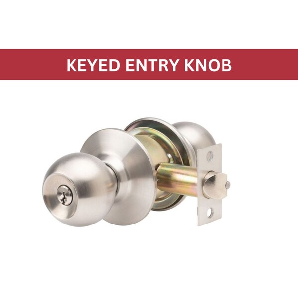 Global Door Controls GLC Series Light-Duty Commercial/Residential Cylindrical Knob, Grade 3 Entry in Brushed Chrome GLC-5151B-626 - main