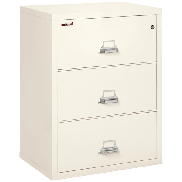 Fireking 3 Drawer, 1 Hr Fire & Impact Rated, 31" Wide Lateral Ivory White 3-3122-CIW - main
