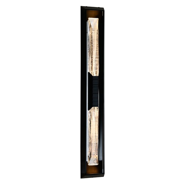 Cwi Lighting Petra Integrated LED 44in Sand Black Outdoor Wall Light with Handcrafted Glass 1723W44-2-101-B - main
