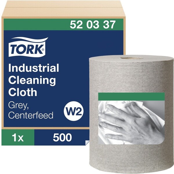 Tork Tork Industrial Cleaning Cloth Centerfeed Gray W2, 1 x 500 Cloths, 520337 520337 - main