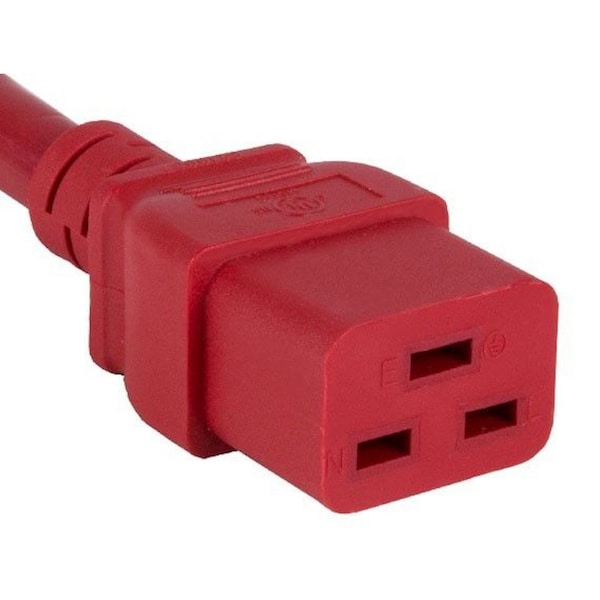 Sanoxy 2ft 12 AWG 20A 250V Heavy Duty Power Cord IEC320 C20 to IEC320 C19, Red SNX-CBL-LDR-PW132-7202 - main