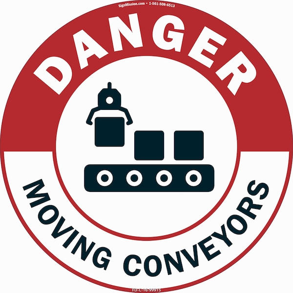 Signmission Moving Conveyors 16in Non-Slip Floor Marker, 16" x 16", FD-C-16-99915 FD-C-16-99915 - main