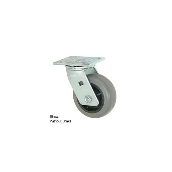 Casters Wheels & Industrial Handling Faultless Swivel Plate Caster 8in TPR Wheel with Brake 1491-8RB - main