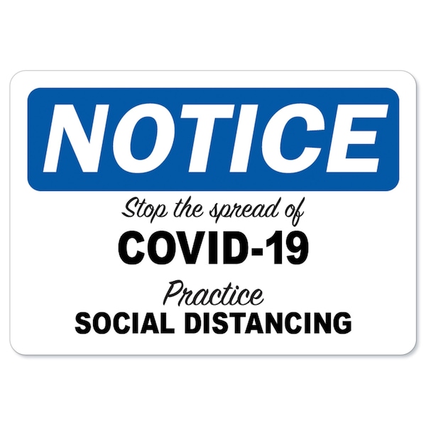 Signmission Stop The Spread Of Covid-19, 10 Inch X 7 Inch, Aluminum Metal Sign OS-NS-A-710-25598 - main