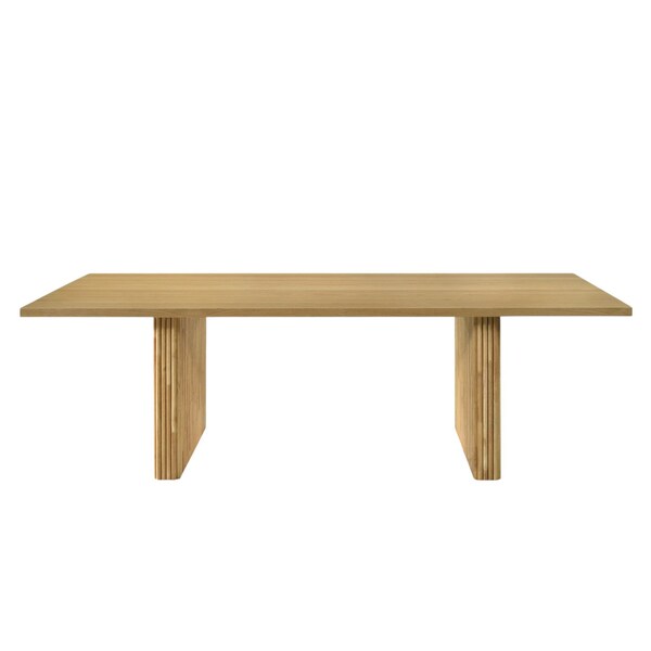 Homeroots 94" Natural Wood Double Pedestal Base Dining Table 631296 - main