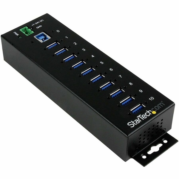 Startech.Com ADD TEN USB 3.0 (5GBPS) PORTS WITH THIS DIN RAIL OR SURFACE-MOUNTABLE METAL HUB ST1030USBM - main