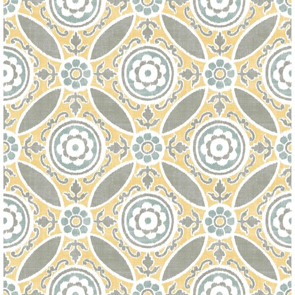 A-Street Prints Maya Yellow Medallion Wallpaper 2744-24114 - main