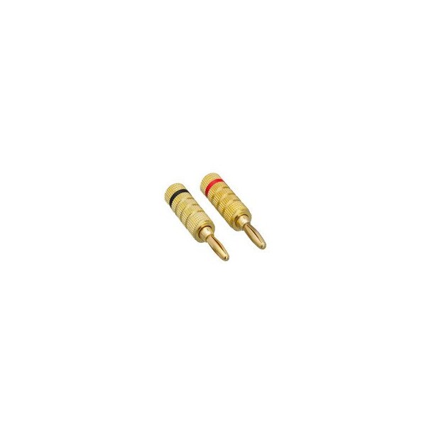 Cable Wholesale Banana Plug for Speaker Cable, Closed Screw Type, Gold-Plated, 2PK 30C3-4169B - main