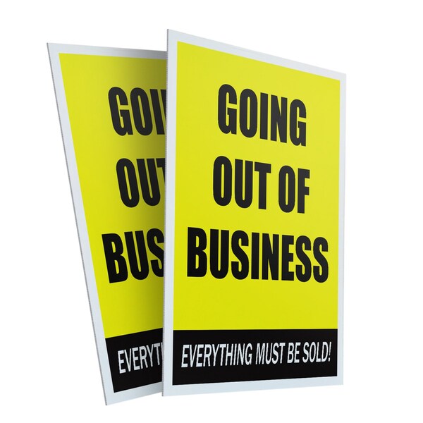 Signmission Going Out Of Business, Plastic Signs Only 24 Inch x 36 Inch, Corrugated Plastic, 2PK CSB-2436-2PACK-Going Out Of Business - main