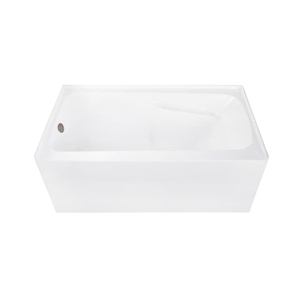 Kingston Brass 54" Acrylic Rectangular 3-Wall Alcove Tub Combo w/ Armrests in Glossy White/Oil Rubbed Bronze CVTAP543023L5 - main