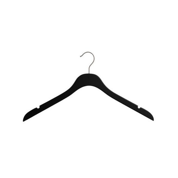 Nahanco 17in Low Gloss Black Wooden SlimLine Shirt/Dress Hanger, 50PK SL7021750 - main