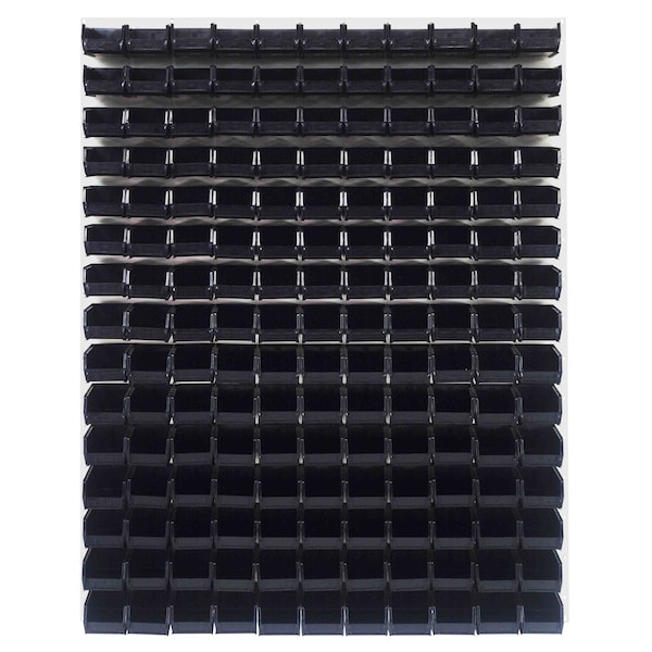 Quantum Storage Systems 48X61 HC LOUVERED PANEL W/165 BINS BLACK QLP-4861HC-220-165BK - main