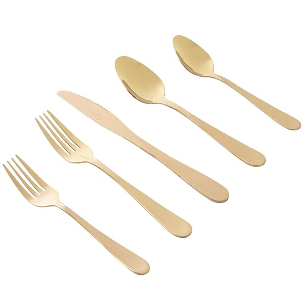 Gibson Home Stravidia 20 Piece Flatware set in Gold Stainless Steel 137379.2 - main