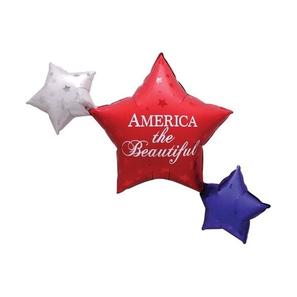 Loonballoon 39in. USA Stars America Beautiful Multi-Balloon USA Party Balloons Patriotic Day Decoration LB-97058 - main