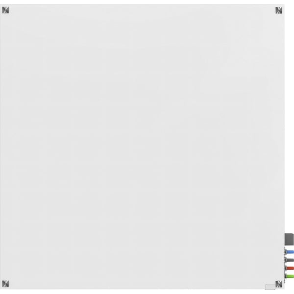 Ghent Dry Erase Board, Glass, 48 in, 48 in, No Frame Frame, White, Gloss HMYSM44WH - main