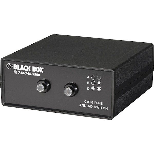 Black Box BLACK BOX Manual Desktop Switch - 3 - To - 1 CAT6 10 - Gbe Manual Switch (abcd) - 2.8" H x 6.1" W x 6.5" D SW1031A - main