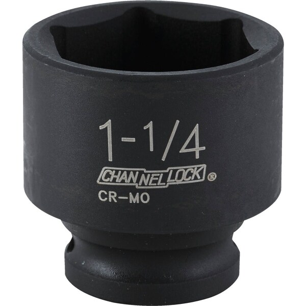 Channellock 1/2'' Drive 1-1/4'' 6-Point Shallow Standard Impact Socket 313823 - main