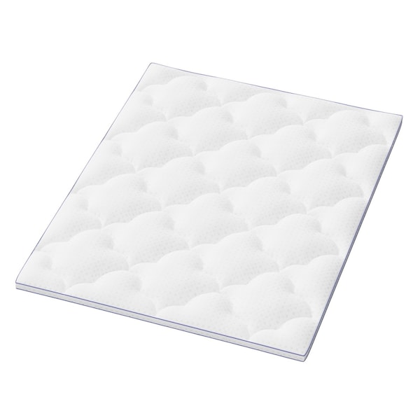 Homeroots 2in White Cotton Extra-long Twin Mattress Topper 711923 - main