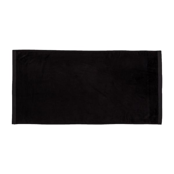 Towelsoft Jumbo Size Terry Dobby Hem Velour Beach Towel Velour Beach Towel 36 inch x 72 inch -Black HOME-BV1104-BLCK - main