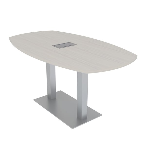 Skutchi Designs Arc Boat Conference Table, 36 in W, 72 in L, Ivory HAR-ABOT-36X72-DOU-K458-ESIL - main