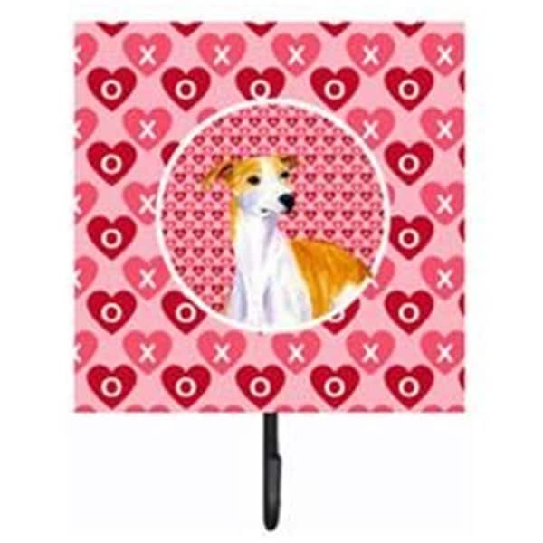 Micasa 4.25 x 7 in. Whippet Valentines Love and Hearts Leash Or Key Holder MI232363 - main
