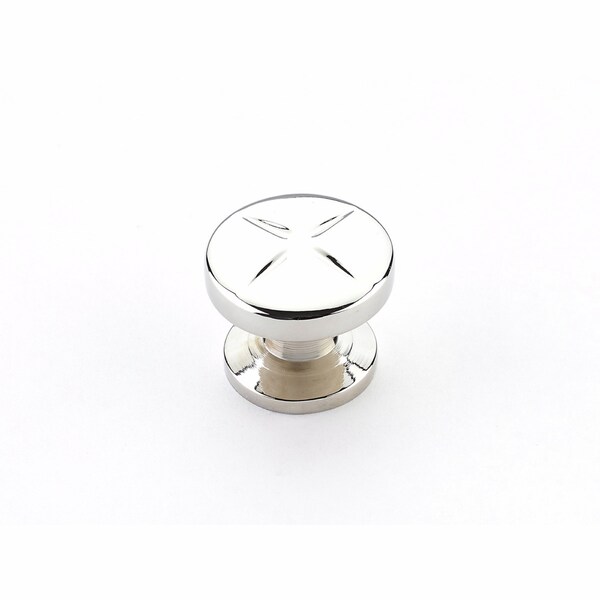 Schaub 1-3/8in Grooved Northport Round Cabinet Knob Polished Nickel Finish 210-PN - main