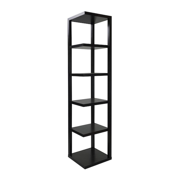 Homeroots 15" X 15" X 73" Cappuccino Hollow Board With Paper Bookcase 285418 - main