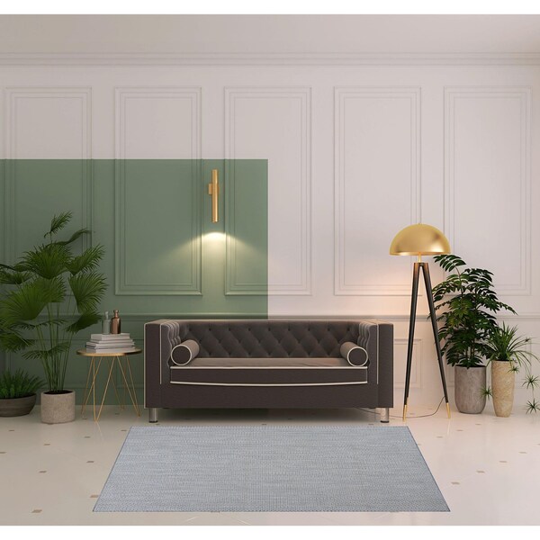 Homeroots 5' X 7' Blue Geometric Power Loom Area Rug 522029 - main