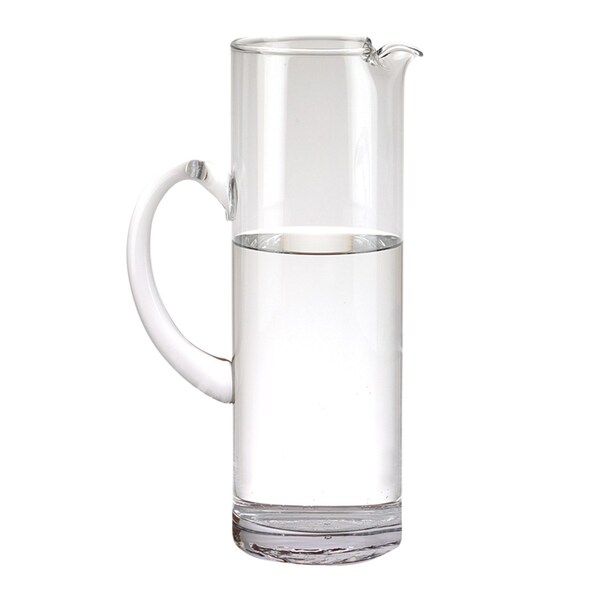 Homeroots 12in Clear Mouth Blown Lead Free Crystal Glass Pitcher 376165 - main