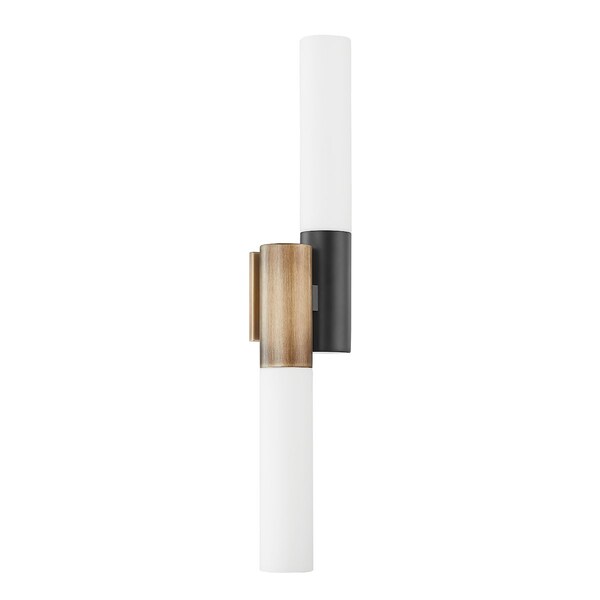 Troy Lighting Koa 2 Light Wall Sconce 4.75 In. Patina Brass/Soft Black B8625-PBR/SBK - main