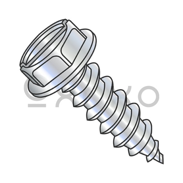 Oxoxo 1/4X1 1/4 Slot Indented Hex Washer 7/16 A/F Self Tap Screw Type AB F/T Zinc Bake, 1500PK 489533 - main