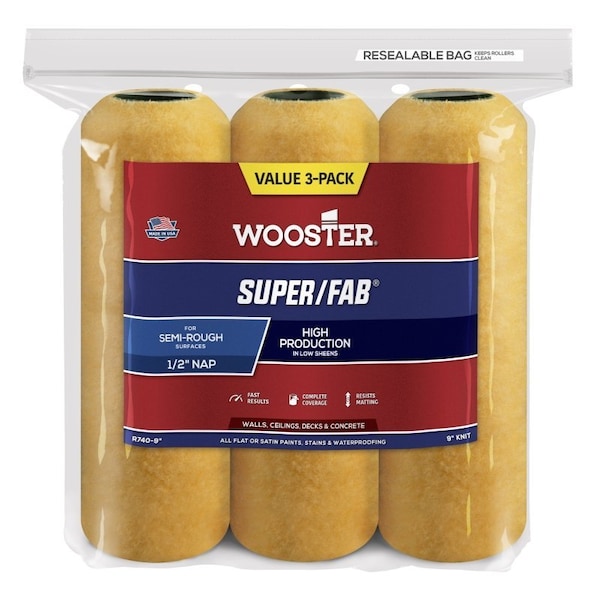 Wooster COVER 9 X 1/2 NAP S/FAB, 3PK R740-9 - main