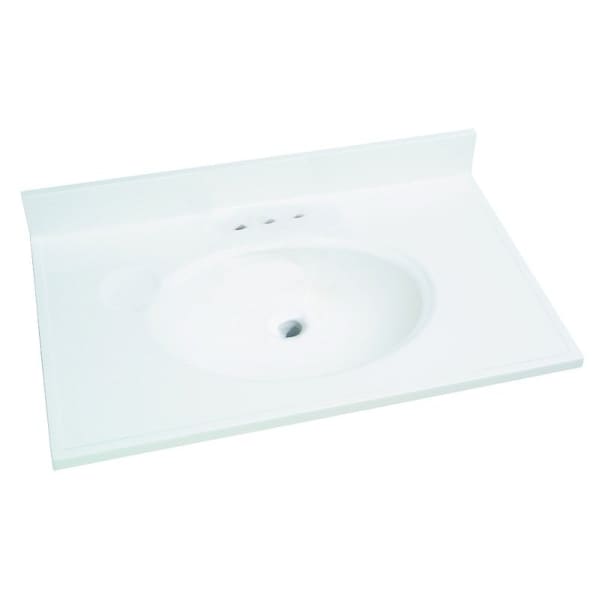 Fgi Foremost WS-1931 Vanity Top, 31 in OAL, 19 in OAW, Marble, Solid White WS-1931 - main