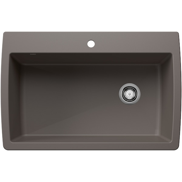 Blanco Diamond Super Single Dual Deck, Volcano Gray 443109 - main