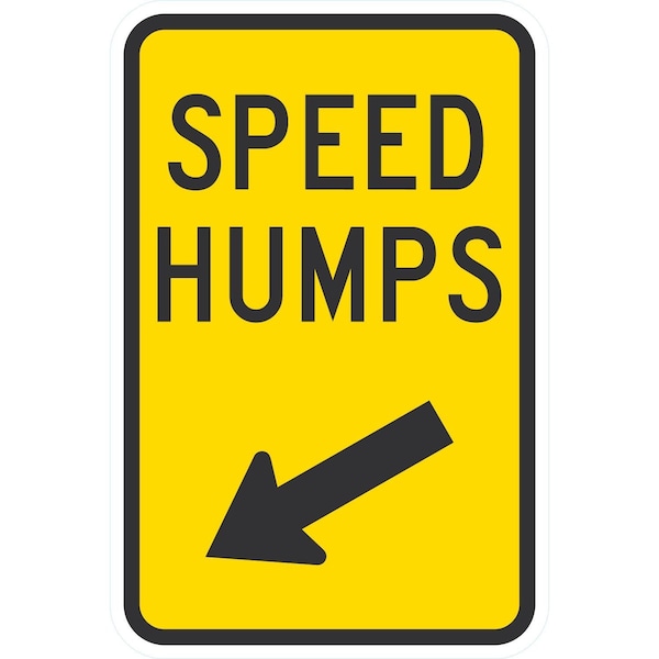Lyle Speed Humps (Arrow to Bottom Left), 12x18, Engineer Grade, Yellow G-3184-EG_12x18 - main