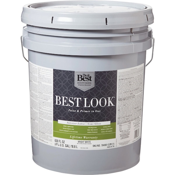 Do It Best Best Look Latex Premium Paint & Primer In One Semi-Gloss Interior Wall Paint Bright Wht 5 Gal. HW38W0726-20 - main