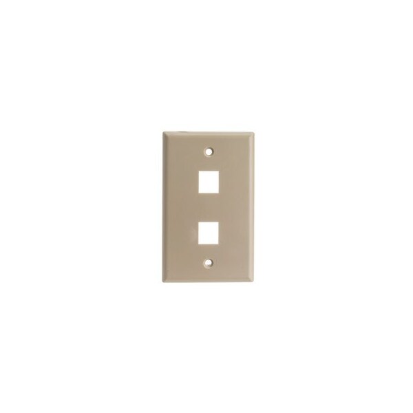 Swe-Tech 3C Keystone Wall Plate, Beige, 2 Port, Single Gang FWT301-2K - main