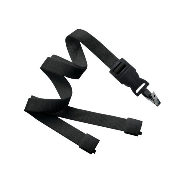 Brady LANYARD STANDARD, BLACK, 5/8in 16MM OPTIWEAVE, DTACH BULL-DOG CLIP ATTACHMENT, BREAK-AWAY ONLY 2135-4661 - main