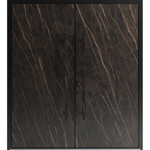 Vdomdoors Aluminum Double Doors Dekton 0118 Natural Noir Entry Door Painted (W72xH96) Left hand Inswing DEKTON0118DEXD-NOIR-W72xH96-LH-I - main