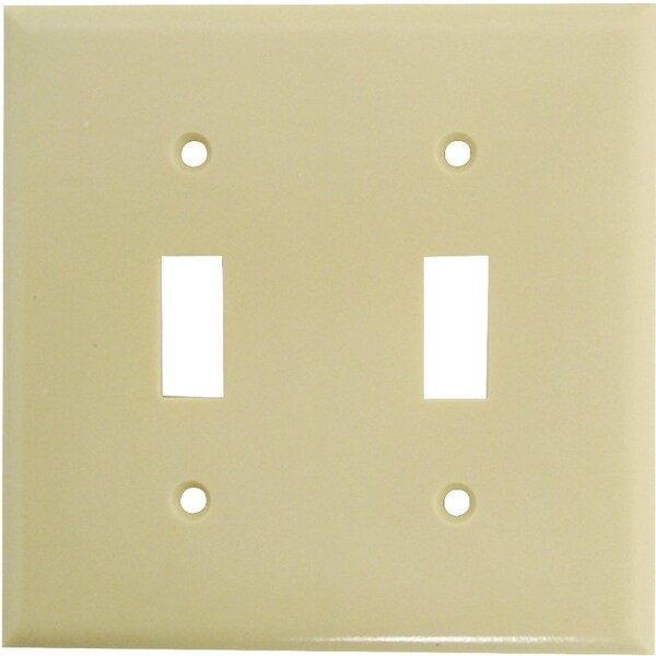 Eaton Wiring Devices Wallplate, 4-1/2 in L, 4-9/16 in W, 2 -Gang, Thermoset, Ivory, High-Gloss 2139V-BOX - main