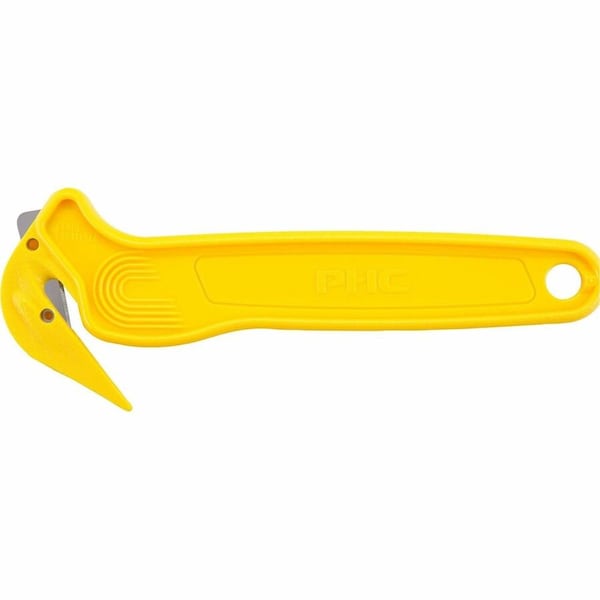 Pacific Handy Cutter Hook-Style Film Cutter, 6-1/2 in L, Straight Fixed Steel Blade, Ergonomic Handle, Yellow DFC-364 - main