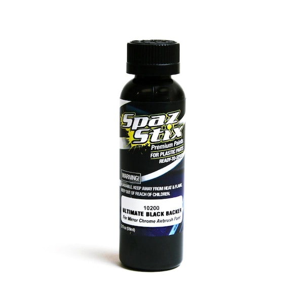 Spaz Stix Ultimate Black Backer for Mirror Chrome Airbrush Paint - 2 oz SZX10200 - main