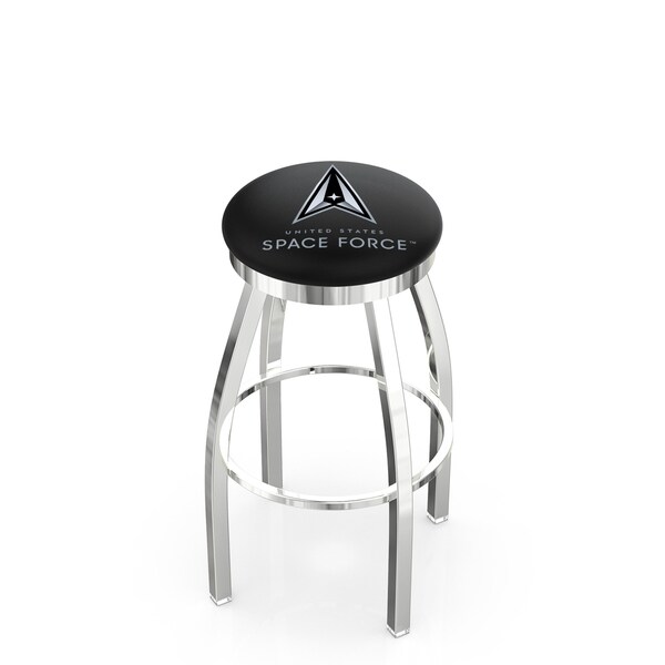 Holland Bar Stool Co U.S. Space Force 25in Swivel Counter Stool with Chrome Finish L8C2C - main