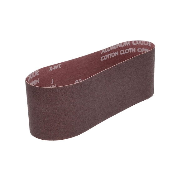 Norton Abrasives Sanding Belt, 3" W, 21" L, Coated, Aluminum Oxide, 80 Grit, Coarse, R215 Metalite 07660702064 - main