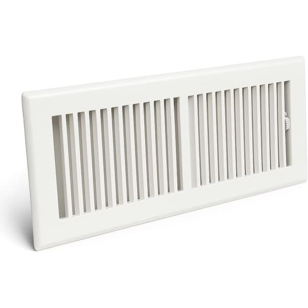 Sierra Grates 6 in. H X 10 in. W 2-Way 45 Degree Louvered, Steel, White Floor Register TWF610-WHT - main