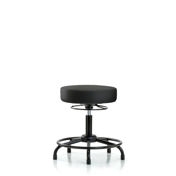 Blue Ridge Ergonomics Desk Stool, Vinyl, RT, Glides, BLK BR-VDHSO-RT-RG-8540 - main