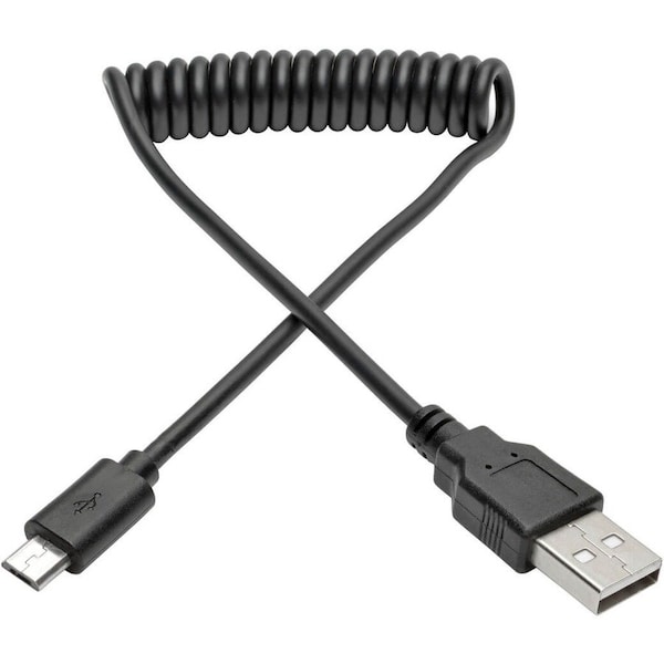 Tripp Lite USB 2.0 Hi-Speed A to Micro-B-USB Cable Coiled M/M 6FT 6ft U050-006-COIL - main