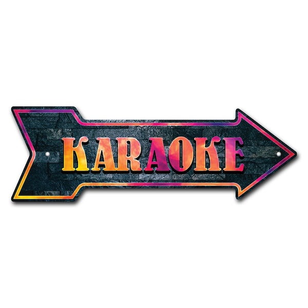 Signmission Karaoke Arrow Sign Funny Home Decor 24in Wide P-ARROW8-999790 - main