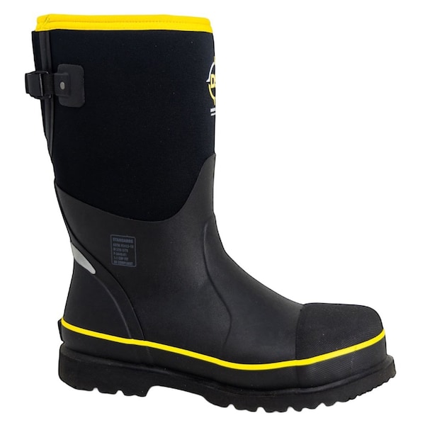 Dryshod Brute Mid Gusset Steel Toe Work Boot Black/Yellow Men Size 11 BRUG-MM-BLK-011 - main