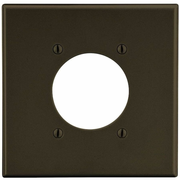 Hubbell Wiring Device-Kellems Wallplate, 2-Gang, 2.15" Opening, Brown P703 - main